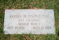 Royal H Stapleton Homenaje De Find A Grave