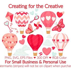 Valentine Hot Air Balloon Clipart SVG PNG EPS Images Valentine S