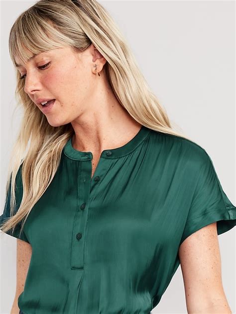 Dolman Sleeve Satin Popover Shirt For Women Old Navy