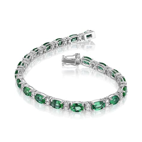 Oval Emerald Round Diamond Bracelet Ses Creations