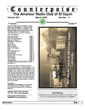 Fillable Online March Pmd Amateur Radio Club Of El Cajon S Fax