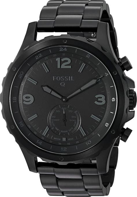 Fossil Q Mens Nate Stainless Steel Hybrid Smartwatch Color Black Model Ftw1115