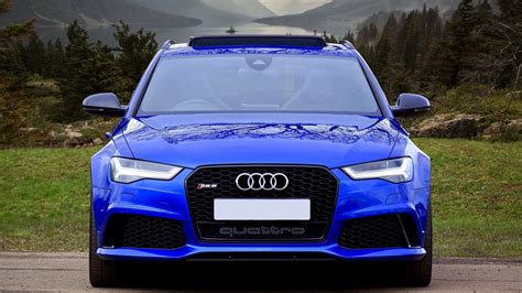 Download Wallpaper 1920x1080 Audi Rs6 Audi Car Blue Front View Full