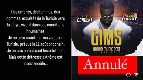 Le Rappeur Gims Annule Un Concert En Tunisie Pour D Noncer La Condition