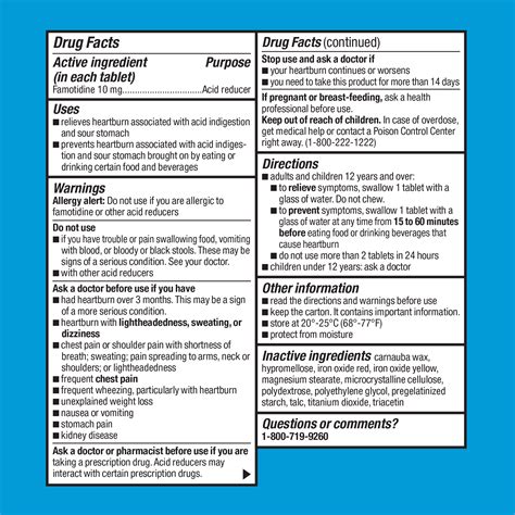 Equate Original Strength Famotidine Tablets 10 Mg Acid Reducer For