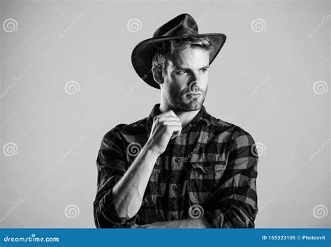 Handsome Bearded Macho American Cowboy Beauty Standard Example Of