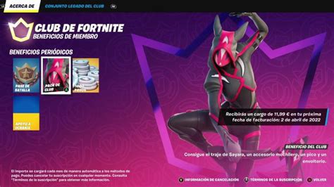 Club De Fortnite Abril 2022 Nuevo Skin Sayara Ya Disponible MeriStation