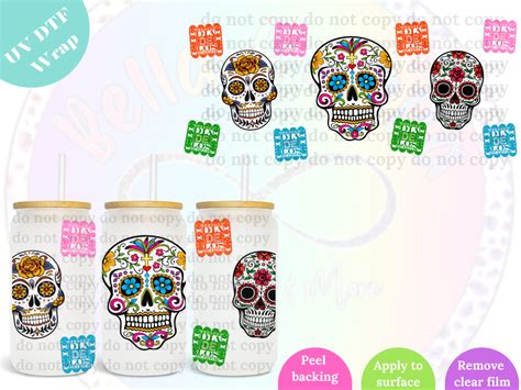 Calavera Dia De Muertos Uv Dtf Wrap Bella Camila Accessories And More