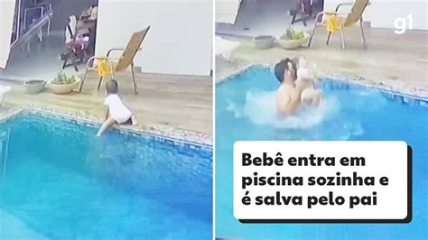 V Deo De Beb Que Entra Em Piscina Sozinha E Salva Pelo Pai Ap S