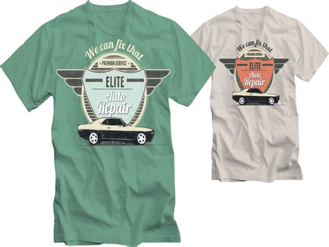 Elegant Playful Shop T Shirt Design For Elite Auto Repair By