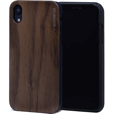 Iphone Xr Wood Case Real Walnut Backside And Durable Polycarbonate