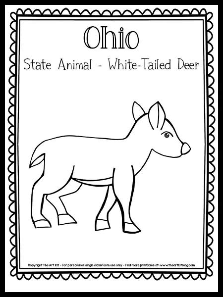 Ohio State Animal Coloring Page (White-Tailed Deer!) {FREE Printable ...