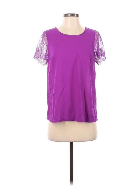 41hawthorn Solid Purple Short Sleeve Blouse Size S 70 Off Thredup