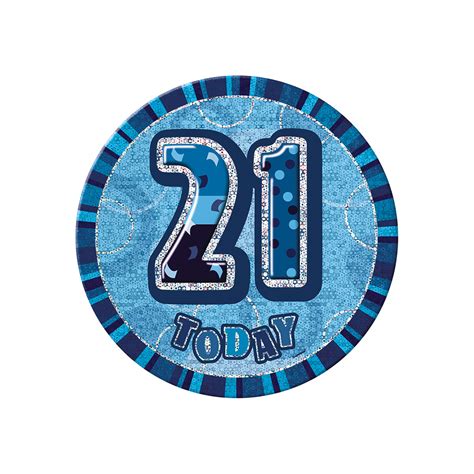 Glitz Blue Jumbo Birthday Badge - 21 - Peci Australia Pty Ltd