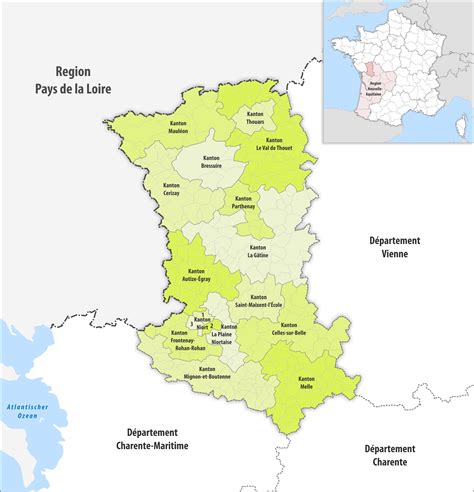 Carte des cantons du département des Deux Sèvres