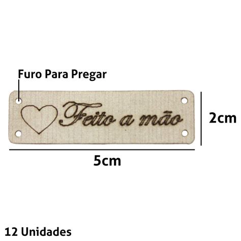 Etiqueta Retangular para Bolsa Nude Feito a Mão un