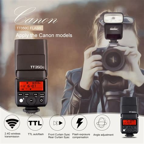 Godox Mini Thinklite E TTL TT350C Camera Flash High Speed 1/8000s GN36 ...
