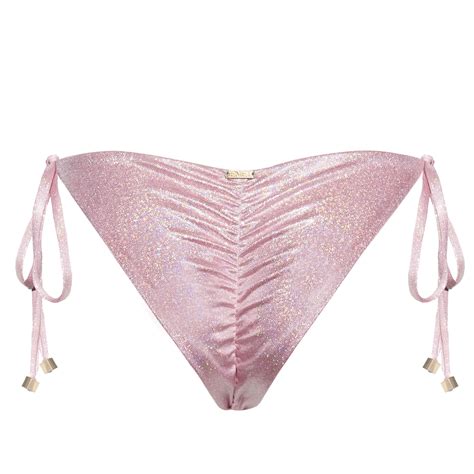 Pink Glitter Metallic Scrunch Bikini Bottom Etsy