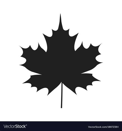 Autumn leaf black silhouette icon isolated white Vector Image