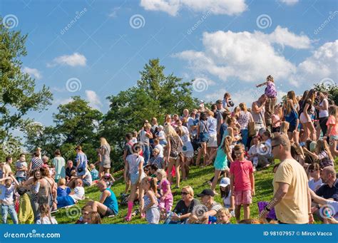 Many People At A Park Editorial Photography Image Of Kids 98107957