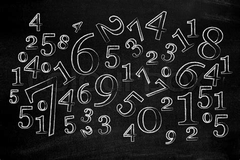 Numbers Written On A Blackboard With White Chalk Stock Photo Colourbox