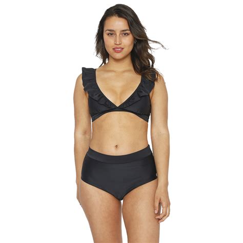 TRAJE DE BAÑO MUJER H O WEAR BIKINI VUELO CALZON ALTO NEGRO AZABACHE