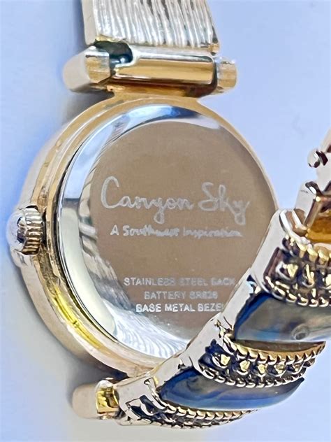 Canyon Sky Women's Vintage Watch Gold Tone Crystal and Abalon Accents ...
