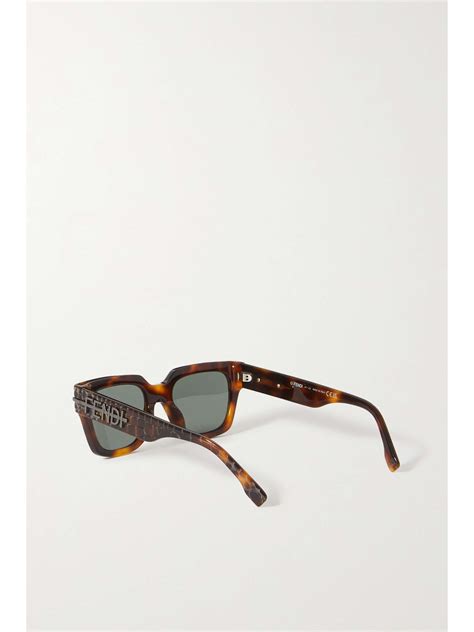 Fendi Eyewear Fendigraphy Square Frame Tortoiseshell Acetate Sunglasses