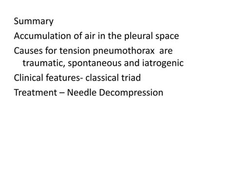 Tension Pneumothorax Pptx