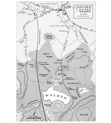 Map Of The Core Of Thoreaus Territory Helps You Understand The Size Of