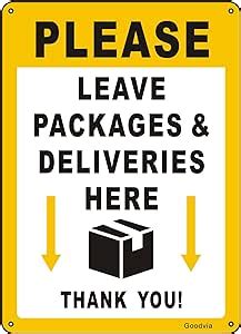 Goodvia Please Leave Parcels And Packages Here Sign With Arrow Alu With