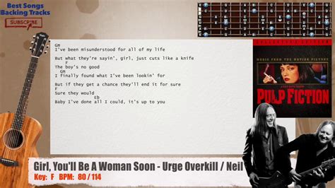 🎸 Girl You Ll Be A Woman Soon Urge Overkill Neil Diamond Main Guitar Backing Track With