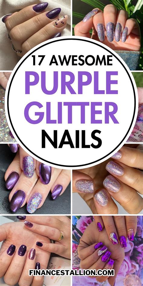 Cute Trendy Purple Glitter Nails To Try In Purple Glitter