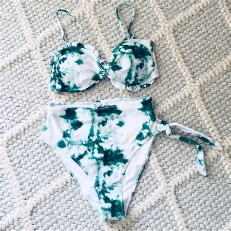 Cupshe Swim Nwt Cupshe Green Tie Dye Bikini Poshmark