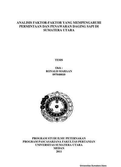 ANALISIS FAKTOR FAKTOR YANG MEMPENGARUHI PERMINTAAN DAN PENAWARAN