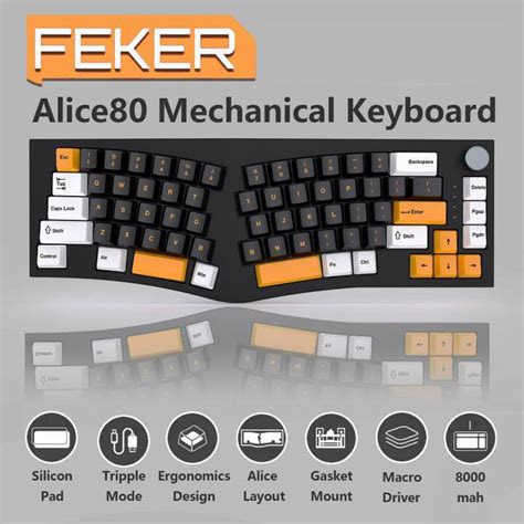 Alice80 Gaming Mechanical Keyboard Support Hot Swap For Laptop Gamer White Lower Light Alice 80