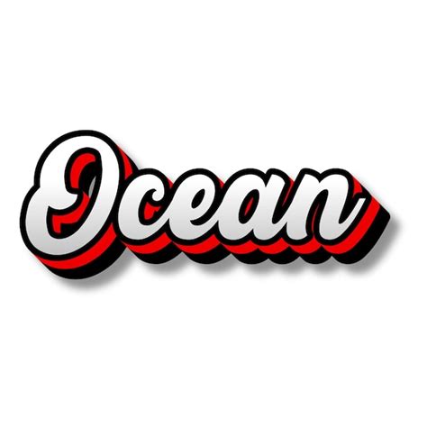 Premium Photo Ocean Text D Silver Red Black White Background Photo