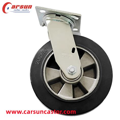 China CARSUN 200mm Heavy Duty Castors 8 Inch Aluminum Core Rubber