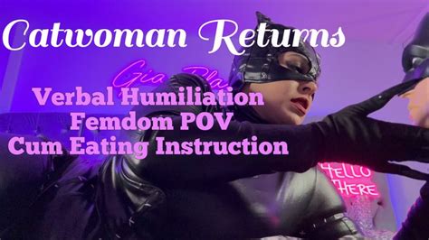 CEI Femdom POV Catwoman Returns JOI Body Worship Boob Pussy Play Verbal Humiliation Gia