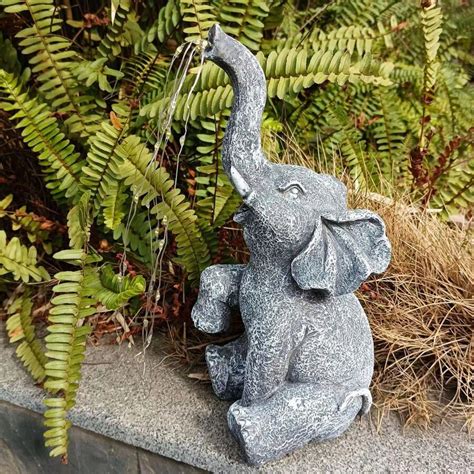 Figura Decorativa De Jard N Solar De Estatua De Elefante Pieza Con