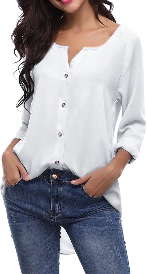 Yidarton Longue Chemise Femme Manches Longues Fluide Blouse Casual Chic