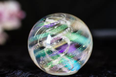 Dichroic Rainbow Orb With Cremains By Tyler 109 00 Ashes In Glass