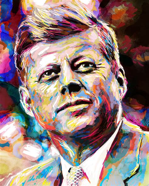 John F Kennedy Art Print Jfk Artwork President Painting Etsy