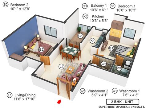 974 Sq Ft 2 BHK 2T Apartment For Sale In Bhawani Group Tridev Garden