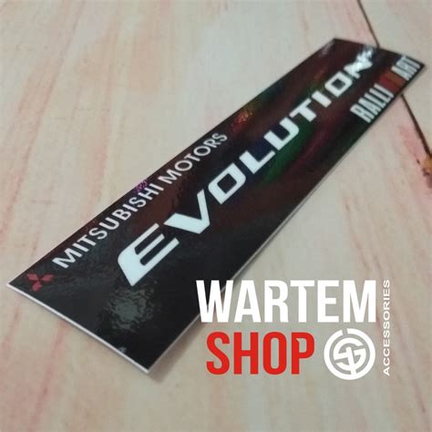 Jual Stiker Tempel Luar Long Mitsubishi Evolution Black Shopee Indonesia