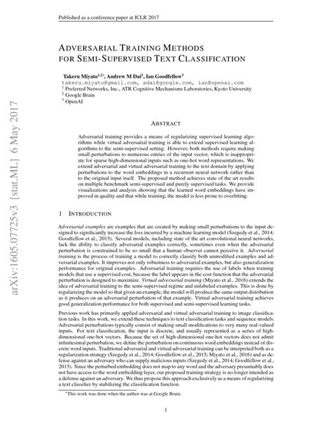 Adversarial Training Methods For Semi Supervised Text Classification