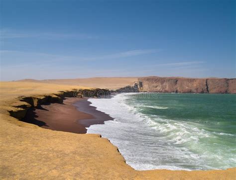 Red beach at Paracas, Peru stock image. Image of shore - 4149925