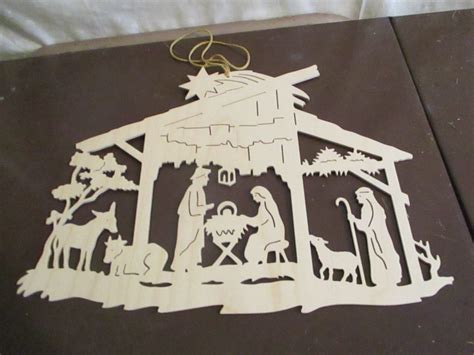 Manger Scene Silhouette Wood Vintage Wall Window Decor - Etsy