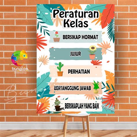 Poster Peraturan Ruang Kelas Pedoman Ruang Kelas Edukasi Anak Dll