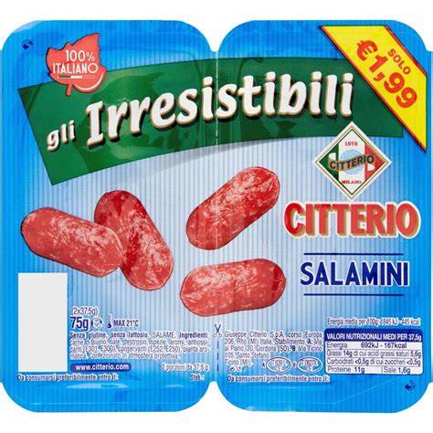 Salame Salamini Gli Irresistibili CITTERIO 2 X 37 5 G Coop Shop